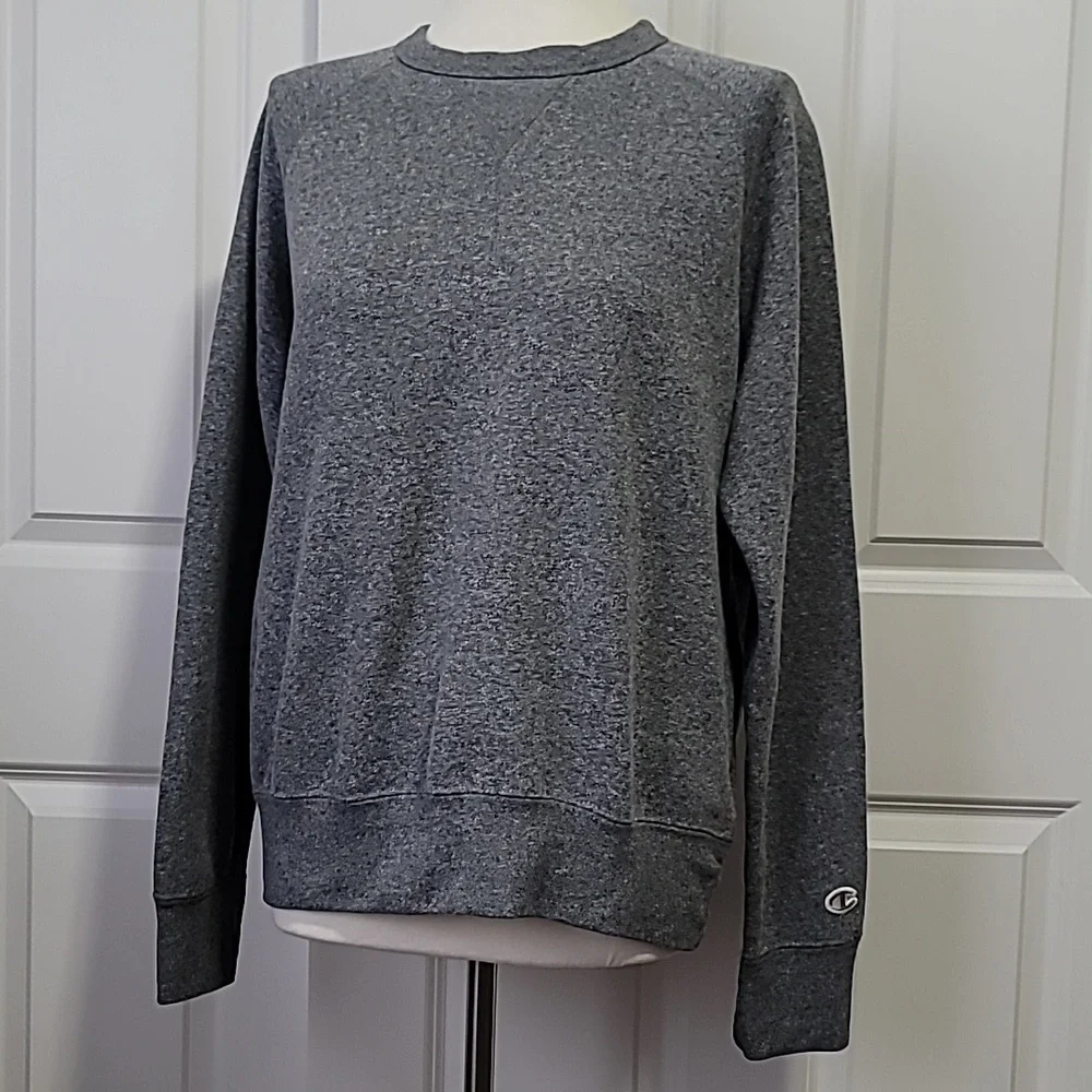 CHAMPION MEDIUM GREY COMFY COZY ATHLETIC APPAREL CREWNECK PULLOVER SWEATSHIRT - Picture 3 of 16